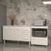 Gabinete Armário Carine 138 cm com Tampo Tampão e Balcão Amanda para Forno e Microondas Branco