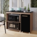 Balc&atilde;o para Cooktop 4 Bocas Susy com Nicho para Micro-ondas Savana e Preto Mob&iacute;lia Decor