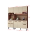 Cozinha Compacta Vivian 180cm 9 Portas e 4 Gavetas Savana e Off White Mob&iacute;lia Decor