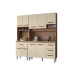 Cozinha Compacta Vivian 180cm 9 Portas e 4 Gavetas Savana e Off White Mob&iacute;lia Decor