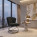 Poltrona Decorativa Estofada Base Aramado A&ccedil;o Refor&ccedil;ada Industrial Preto e Cor Preto