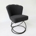 Poltrona Decorativa Estofada Base Aramado A&ccedil;o Refor&ccedil;ada Industrial Preto e Cor Preto