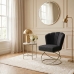Poltrona Decorativa Estofada Base Aramado Aço Reforçada Industrial Champagne e Cor Preto