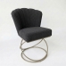 Poltrona Decorativa Estofada Base Aramado Aço Reforçada Industrial Champagne e Cor Preto