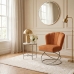 Poltrona Decorativa Estofada Base Aramado A&ccedil;o Refor&ccedil;ada Industrial Champagne e Cor Terra Cota