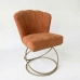 Poltrona Decorativa Estofada Base Aramado A&ccedil;o Refor&ccedil;ada Industrial Champagne e Cor Terra Cota