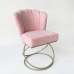 Poltrona Decorativa Estofada Base Aramado A&ccedil;o Refor&ccedil;ada Industrial Champagne e Cor Ros&ecirc;