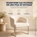 Base Poltrona A&ccedil;o Moderno Industrial Aramado Metal Refor&ccedil;ado Champanhe