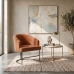Poltrona Decorativa Moderno Luxo Base Aço Reforçado Preto Cor Terra Cota