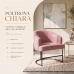 Poltrona Decorativa Moderno Luxo Base A&ccedil;o Refor&ccedil;ado Preto Cor Rose