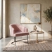 Poltrona Decorativa Moderno Luxo Base A&ccedil;o Refor&ccedil;ado Preto Cor Rose