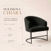 Poltrona Decorativa Moderno Luxo Base A&ccedil;o Refor&ccedil;ado Preto Cor Preto