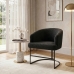 Poltrona Decorativa Moderno Luxo Base A&ccedil;o Refor&ccedil;ado Preto Cor Preto