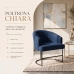 Poltrona Decorativa Moderno Luxo Base A&ccedil;o Refor&ccedil;ado Preto Cor Azul Marinho