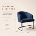 Poltrona Decorativa Moderno Luxo Base A&ccedil;o Refor&ccedil;ado Preto Cor Azul Marinho