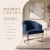 Poltrona Decorativa Moderno Luxo Base A&ccedil;o Refor&ccedil;ado Champanhe Cor Azul Marinho