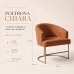 Poltrona Decorativa Moderno Luxo Base A&ccedil;o Refor&ccedil;ado Champanhe Cor Terra Cota