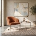 Poltrona Decorativa Moderno Luxo Base A&ccedil;o Refor&ccedil;ado Champanhe Cor Terra Cota