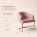 Poltrona Decorativa Moderno Luxo Base A&ccedil;o Refor&ccedil;ado Champanhe Cor Rose