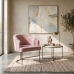 Poltrona Decorativa Moderno Luxo Base A&ccedil;o Refor&ccedil;ado Champanhe Cor Rose