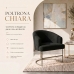 Poltrona Decorativa Moderno Luxo Base A&ccedil;o Refor&ccedil;ado Champanhe Cor Preto