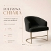 Poltrona Decorativa Moderno Luxo Base A&ccedil;o Refor&ccedil;ado Champanhe Cor Preto