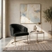 Poltrona Decorativa Moderno Luxo Base A&ccedil;o Refor&ccedil;ado Champanhe Cor Preto