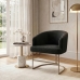Poltrona Decorativa Moderno Luxo Base A&ccedil;o Refor&ccedil;ado Champanhe Cor Preto