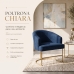 Poltrona Decorativa Moderno Luxo Base A&ccedil;o Refor&ccedil;ado Dourado Cor Azul Marinho
