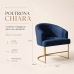 Poltrona Decorativa Moderno Luxo Base A&ccedil;o Refor&ccedil;ado Dourado Cor Azul Marinho