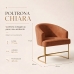 Poltrona Decorativa Moderno Luxo Base A&ccedil;o Refor&ccedil;ado Dourado Cor Terra Cota
