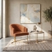 Poltrona Decorativa Moderno Luxo Base A&ccedil;o Refor&ccedil;ado Dourado Cor Terra Cota