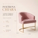 Poltrona Decorativa Moderno Luxo Base A&ccedil;o Refor&ccedil;ado Dourado Cor Rose