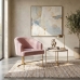 Poltrona Decorativa Moderno Luxo Base A&ccedil;o Refor&ccedil;ado Dourado Cor Rose