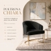 Poltrona Decorativa Moderno Luxo Base A&ccedil;o Refor&ccedil;ado Dourado Cor Preto