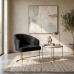 Poltrona Decorativa Moderno Luxo Base A&ccedil;o Refor&ccedil;ado Dourado Cor Preto