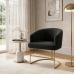 Poltrona Decorativa Moderno Luxo Base A&ccedil;o Refor&ccedil;ado Dourado Cor Preto
