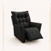 Poltrona Do Papai Massageadora Reclin&aacute;vel Estofada Conforto Courino Preto