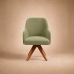 Poltrona Decorativa Base Madeira Girat&oacute;ria Design Moderno Alaska Oliva