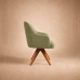 Poltrona Decorativa Base Madeira Girat&oacute;ria Design Moderno Alaska Oliva