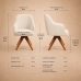 Poltrona Decorativa Base Madeira Girat&oacute;ria Design Moderno Alaska Off White