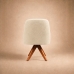 Poltrona Decorativa Base Madeira Girat&oacute;ria Design Moderno Alaska Off White