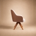 Poltrona Decorativa Base Madeira Girat&oacute;ria Design Moderno Alaska Natural Conhaque