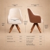Poltrona Decorativa Base Madeira Girat&oacute;ria Design Moderno Alaska Natural Conhaque