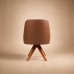 Poltrona Decorativa Base Madeira Girat&oacute;ria Design Moderno Alaska Natural Conhaque