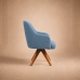 Poltrona Decorativa Base Madeira Girat&oacute;ria Design Moderno Alaska Celeste