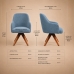 Poltrona Decorativa Base Madeira Girat&oacute;ria Design Moderno Alaska Celeste