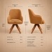 Poltrona Decorativa Base Madeira Girat&oacute;ria Design Moderno Alaska Caramelo