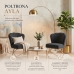 Kit 2 Poltrona Moderno Luxo Base A&ccedil;o Dourado Cor Preto