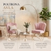Kit 2 Poltrona Moderno Luxo Base A&ccedil;o Dourado Cor Ros&ecirc;